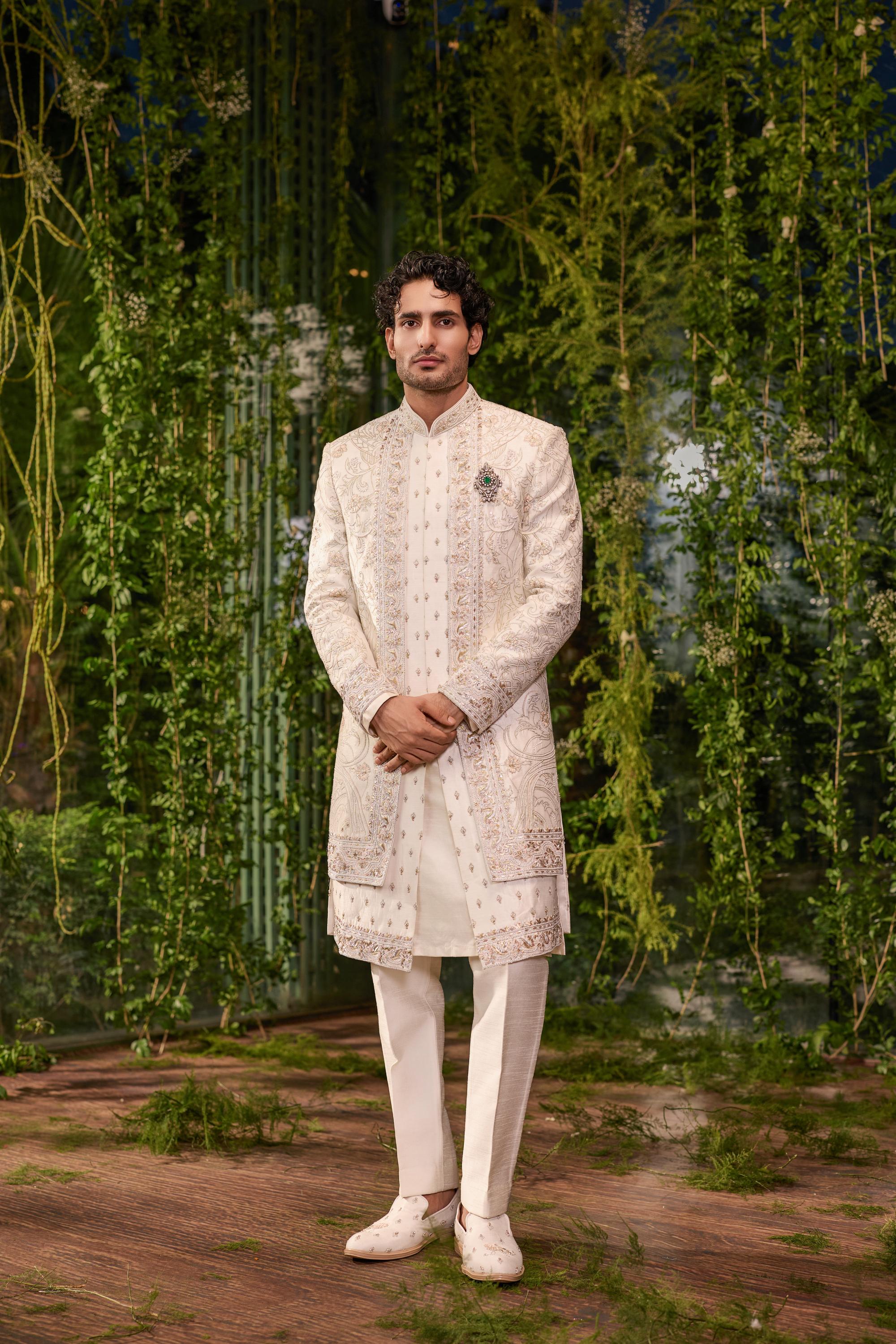 Naksh- The Ivory Tapestry Sherwani