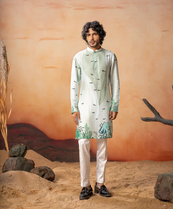 Oceanic Serenity Cotton Kurta