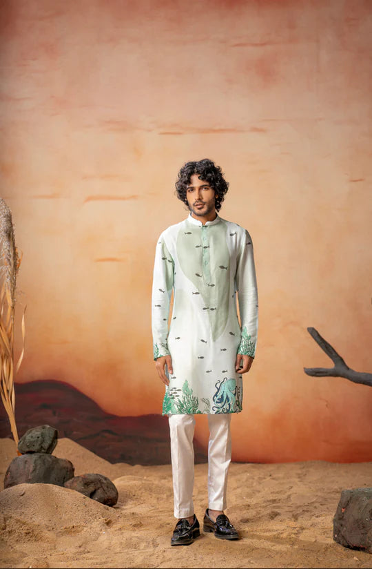 Oceanic Serenity Cotton Kurta