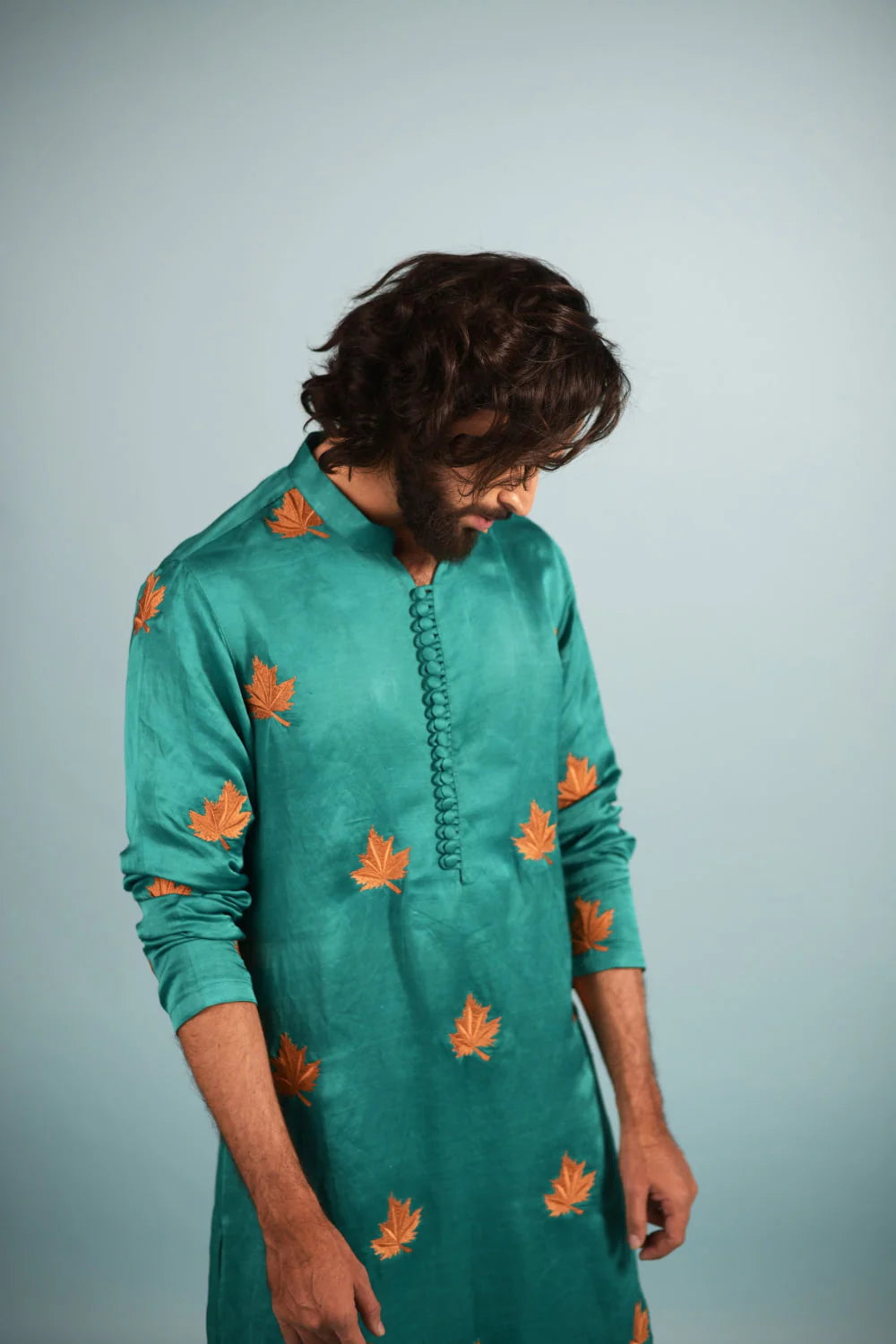 Green Embroidered Kurta