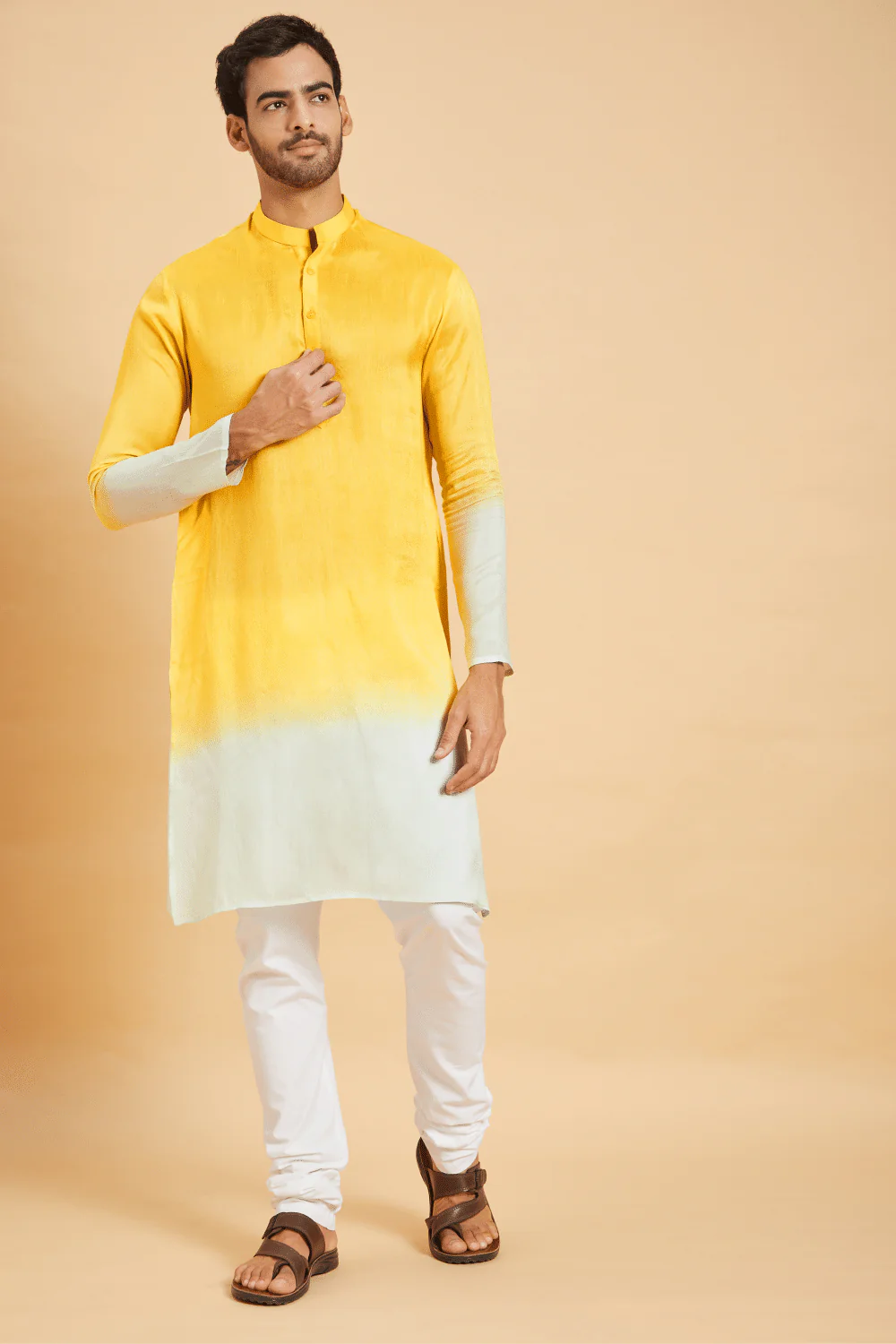 Lahza Yellow Ombre Kurta