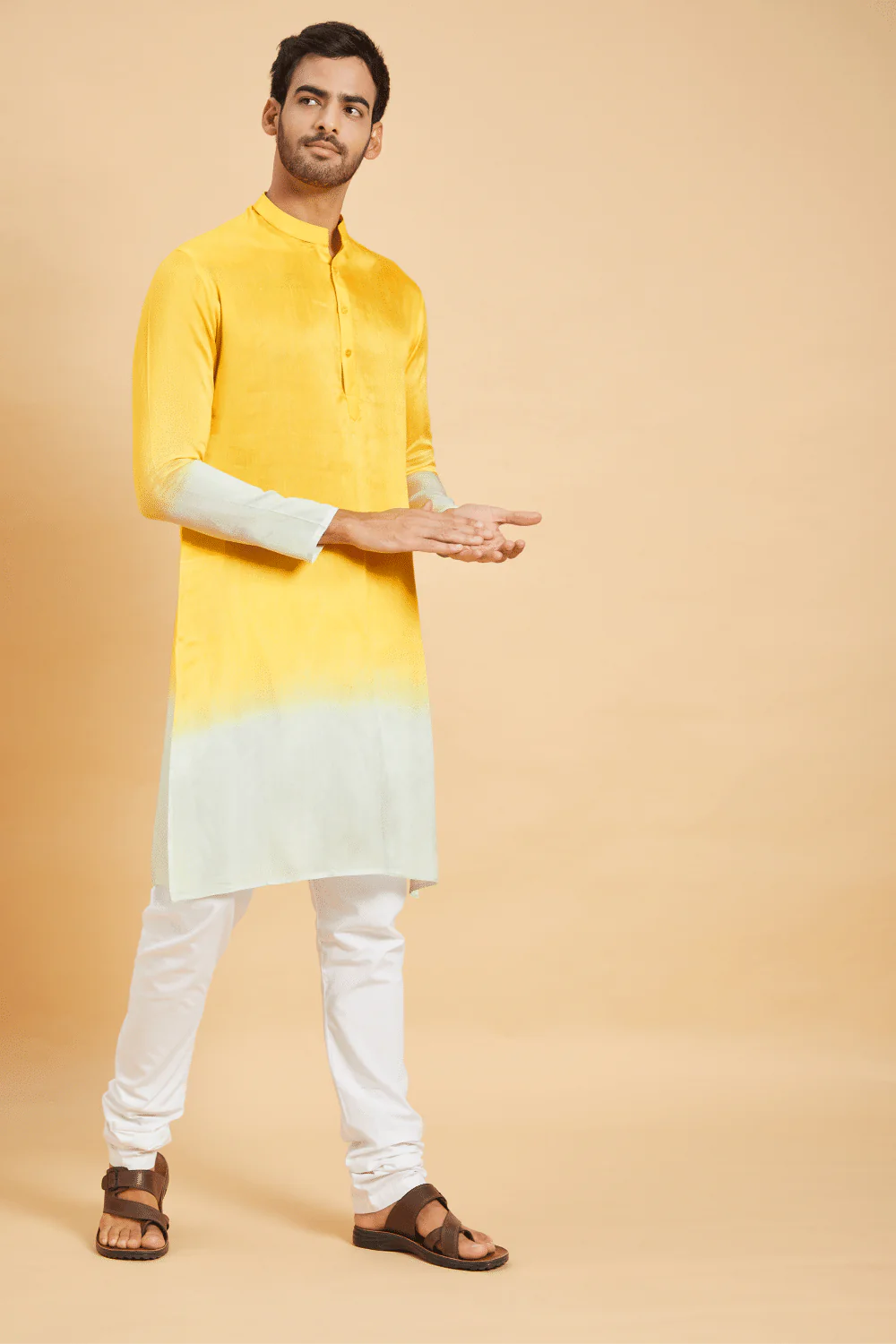 Lahza Yellow Ombre Kurta