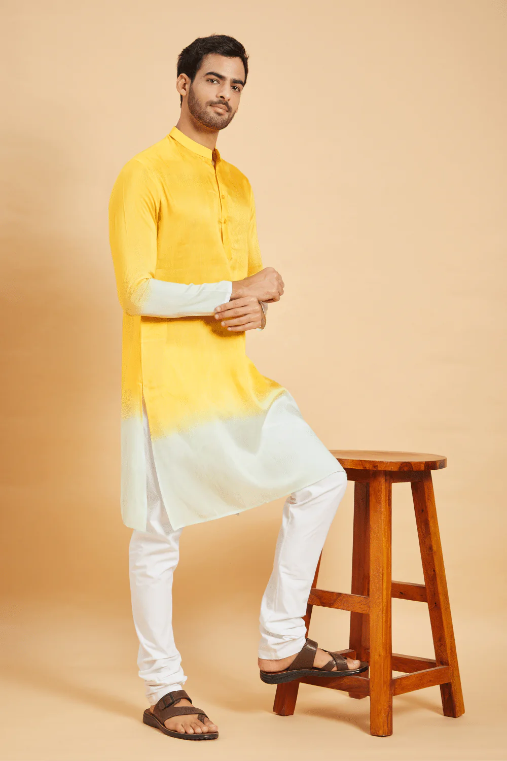 Lahza Yellow Ombre Kurta