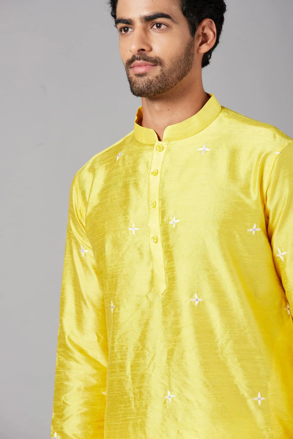 Saanjh Yellow Embroidered Kurta