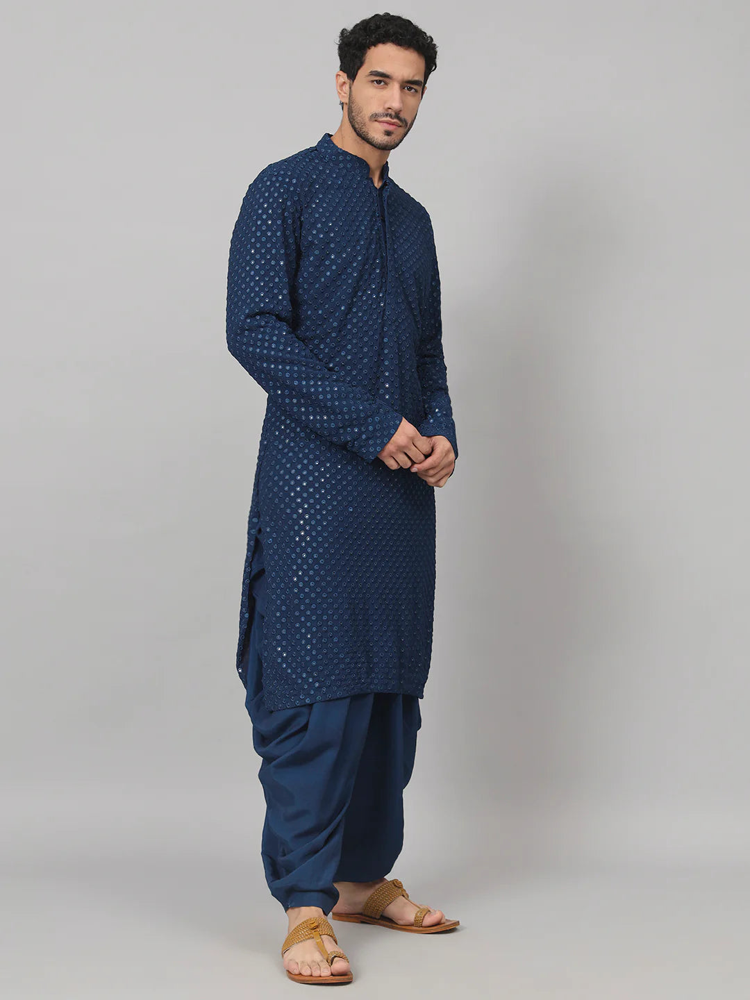 Teal Blue Mirror Kurta