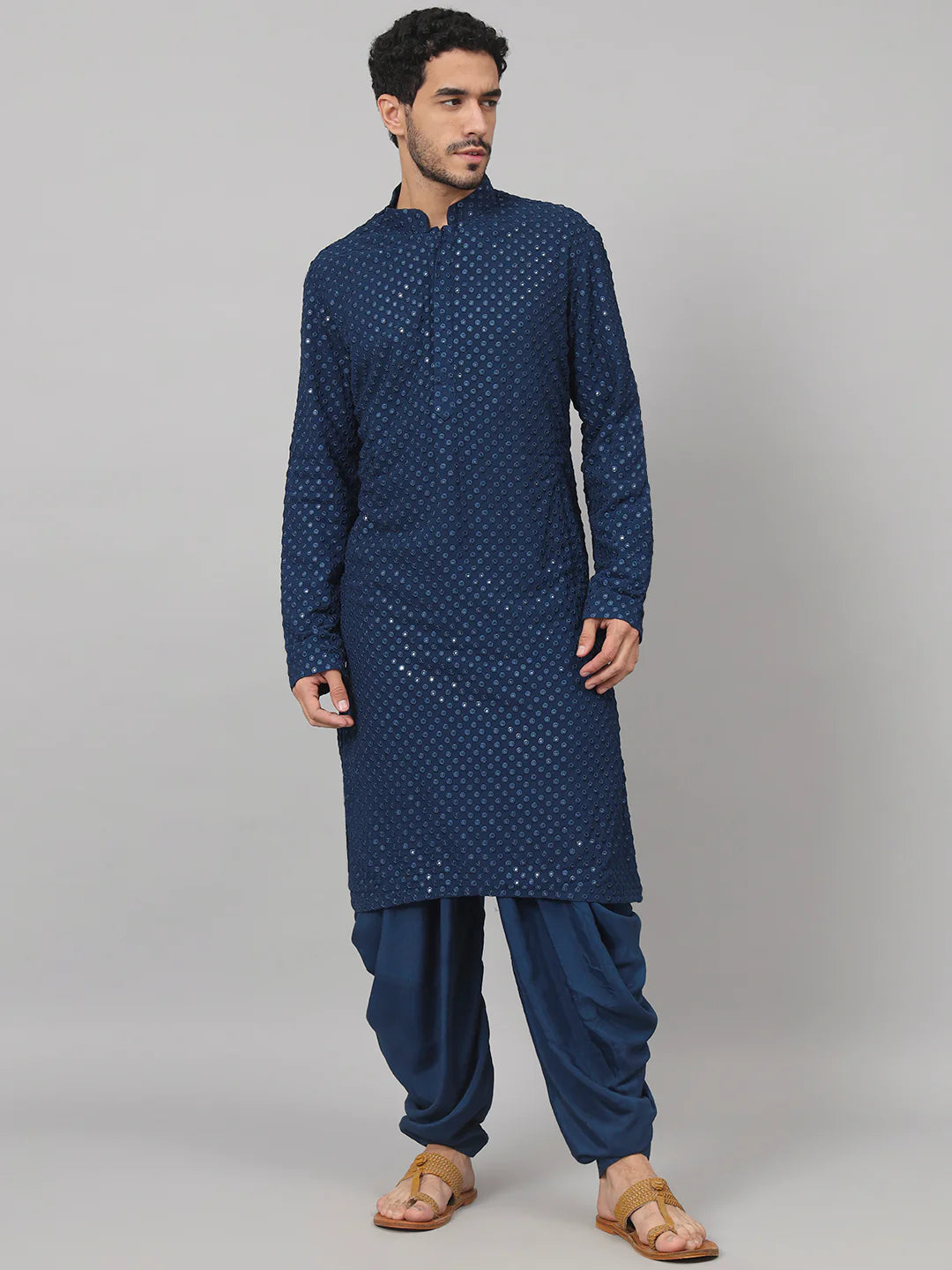 Teal Blue Mirror Kurta