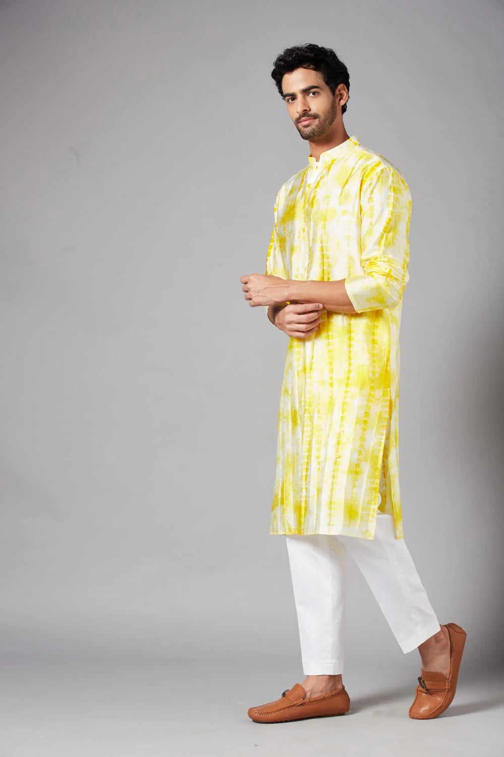Tintlo Yellow Tie & Dye Kurta