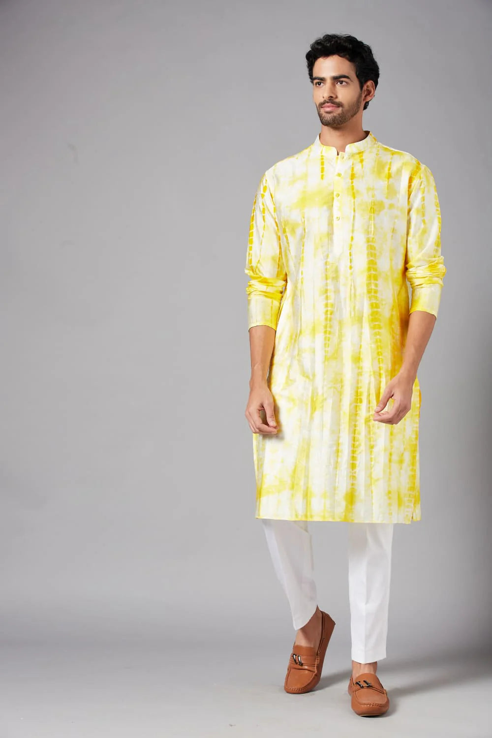 Tintlo Yellow Tie & Dye Kurta