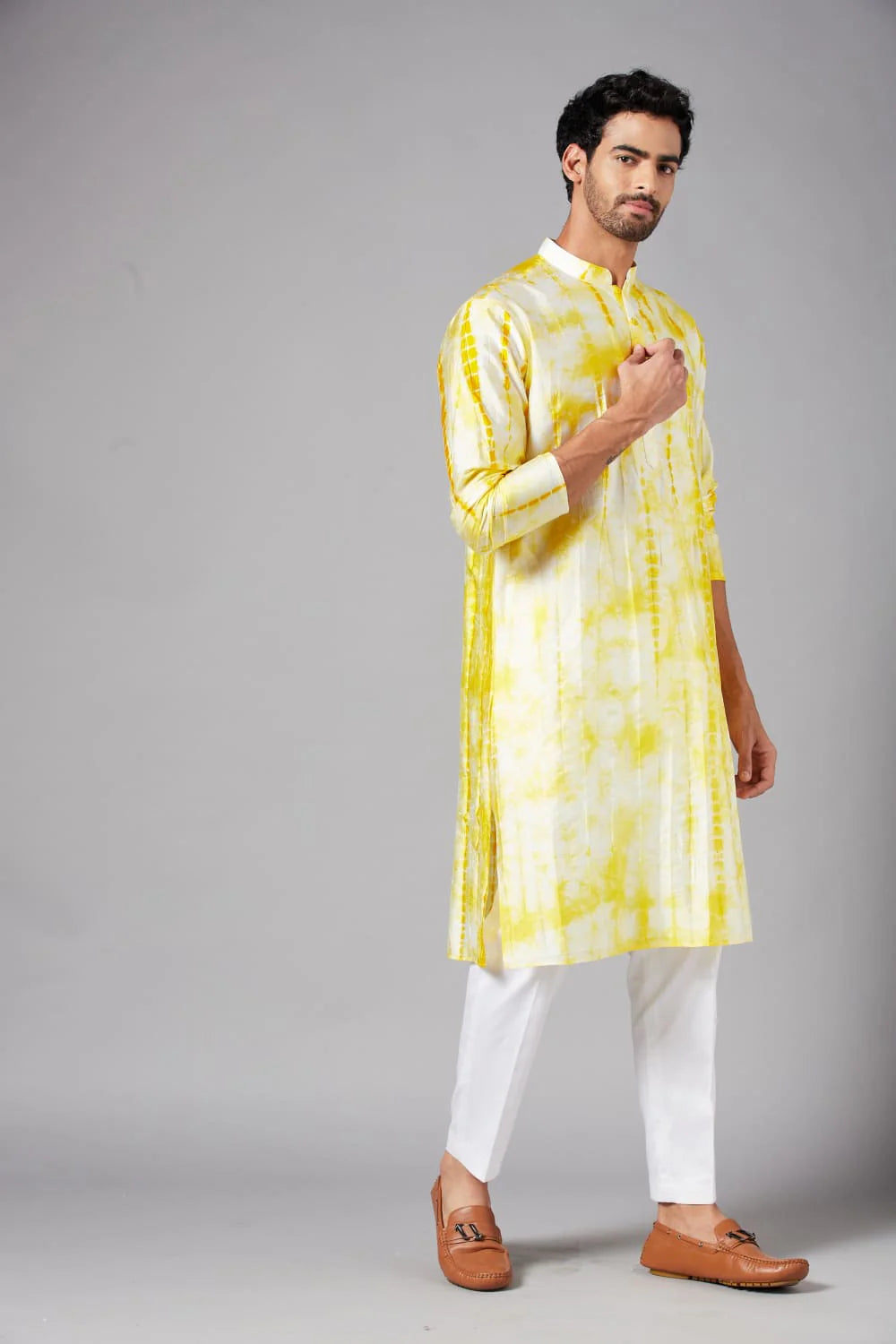 Tintlo Yellow Tie & Dye Kurta