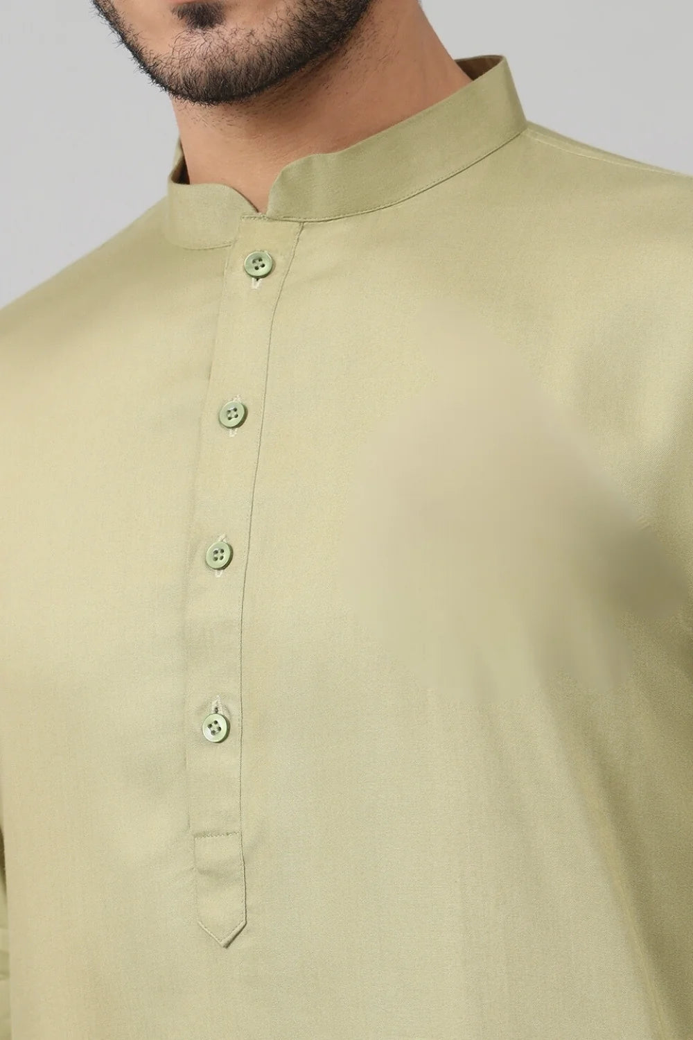 Giza cotton Olive green plain kurta