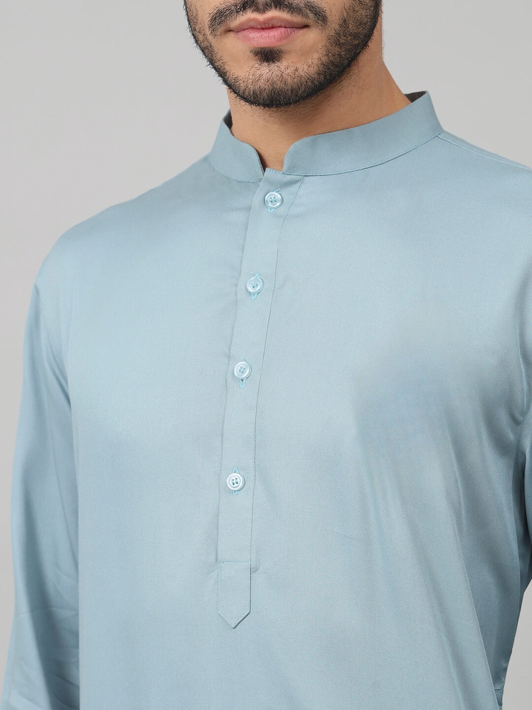 Giza cotton blue plain kurta