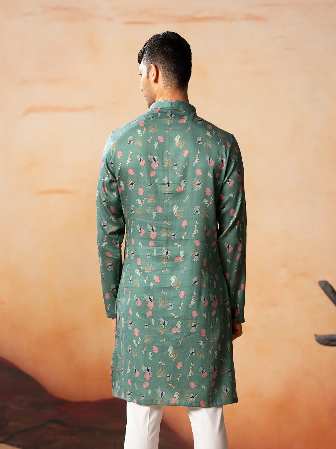 Green Floral Printed Kurta