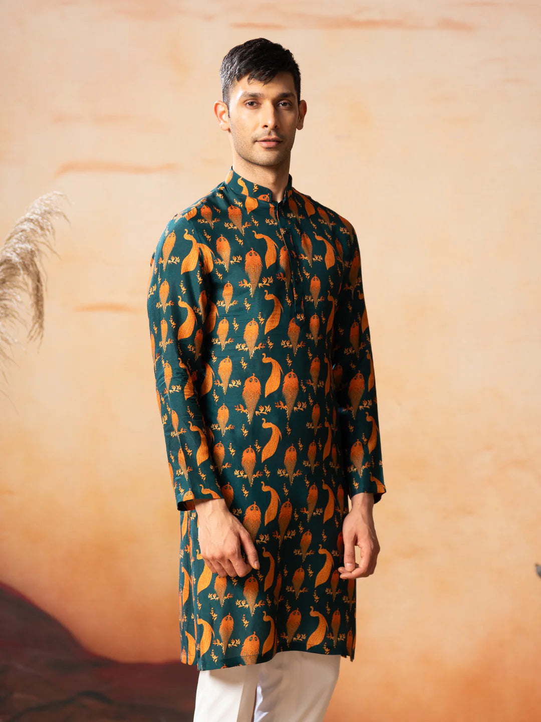 Peacock Print Kurta