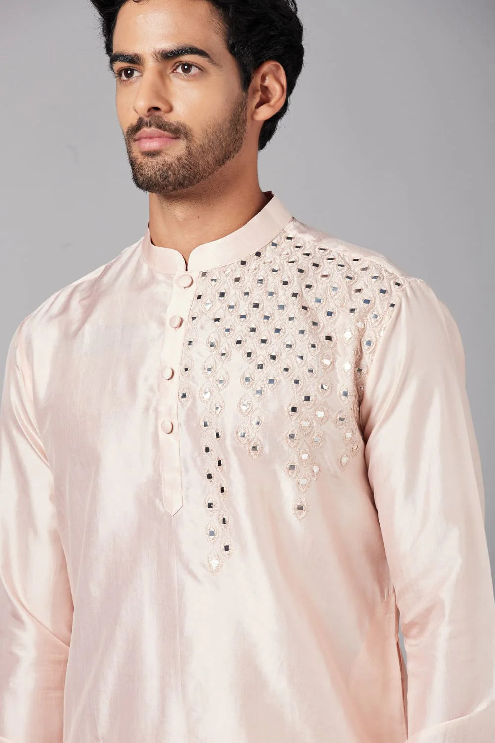 Rooyi Position Mirror Work Kurta