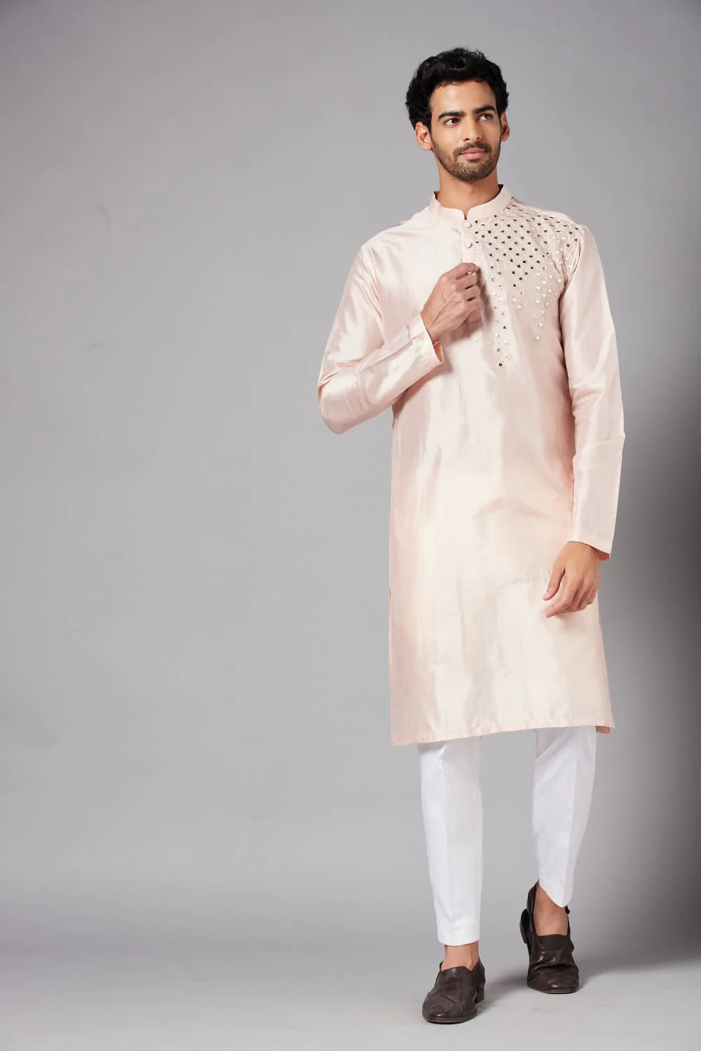 Rooyi Position Mirror Work Kurta
