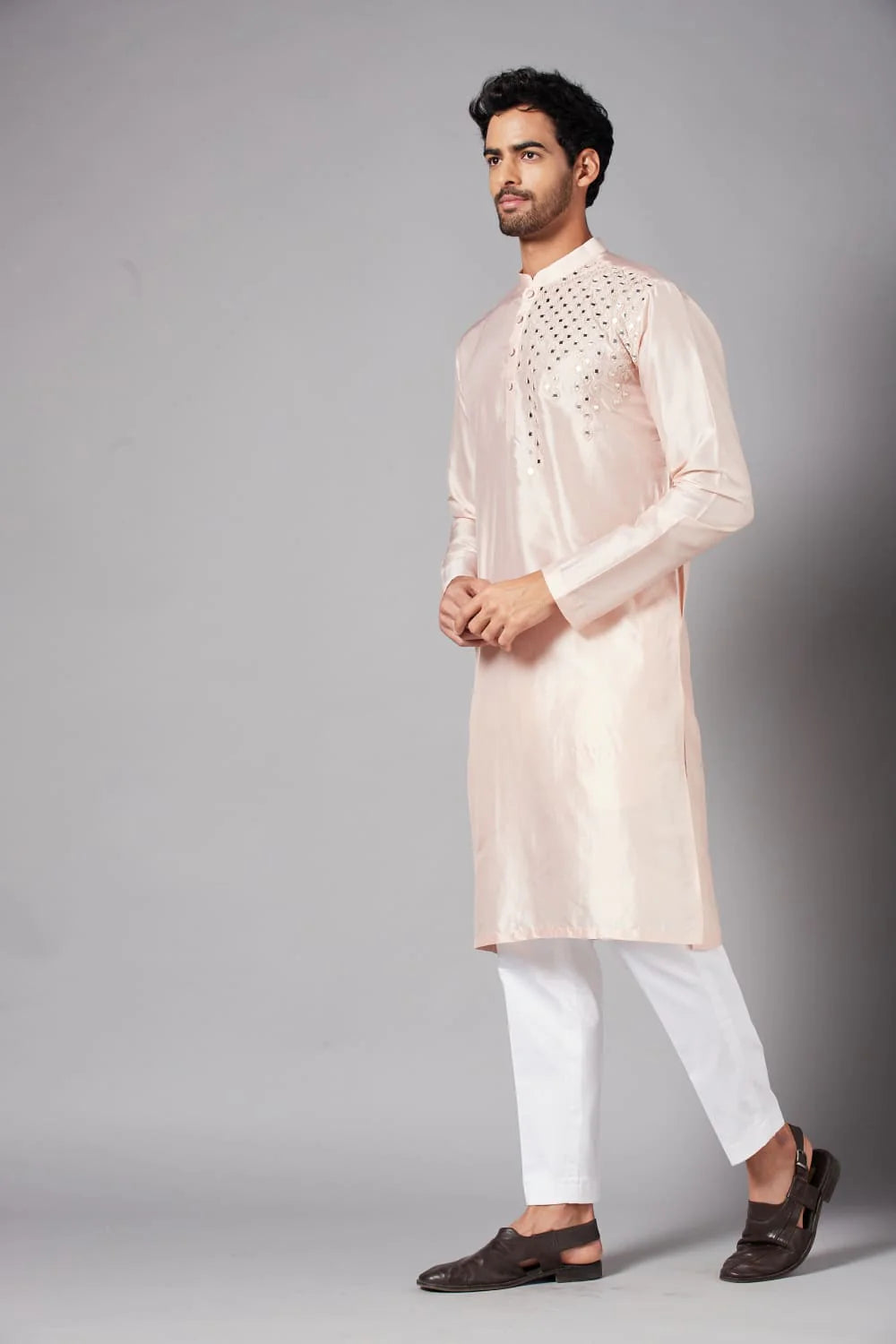 Rooyi Position Mirror Work Kurta