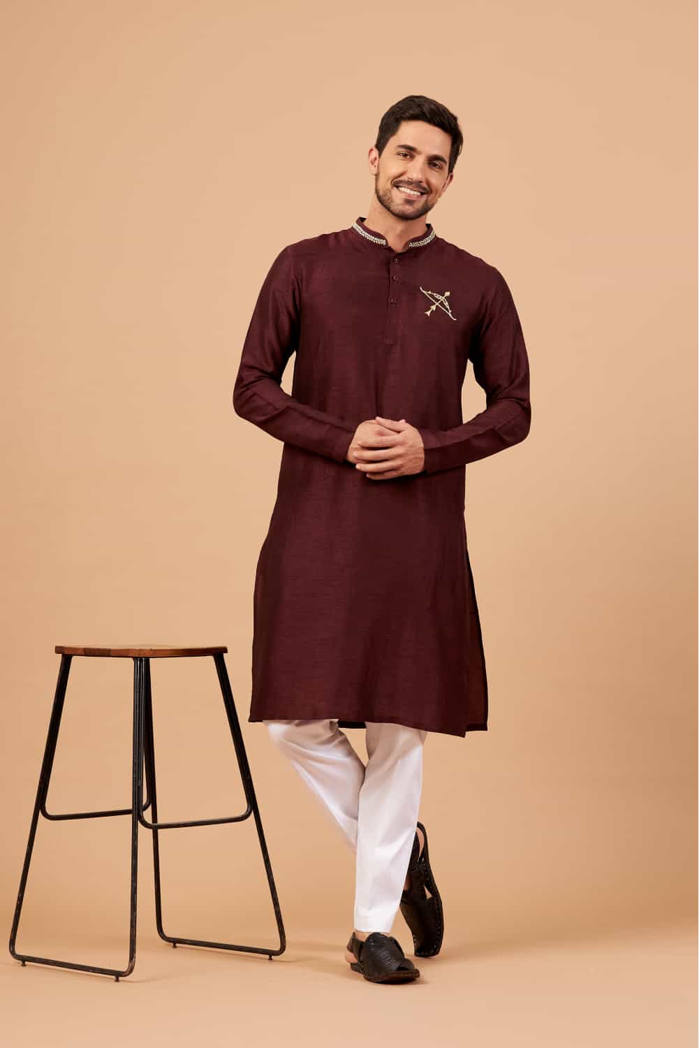 Adira Gold Zari Embroidered Kurta