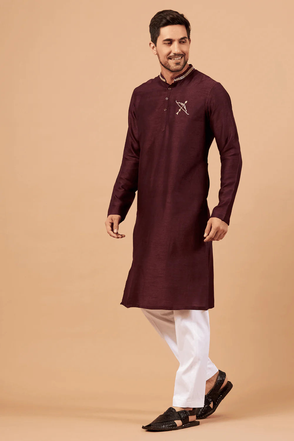 Adira Gold Zari Embroidered Kurta