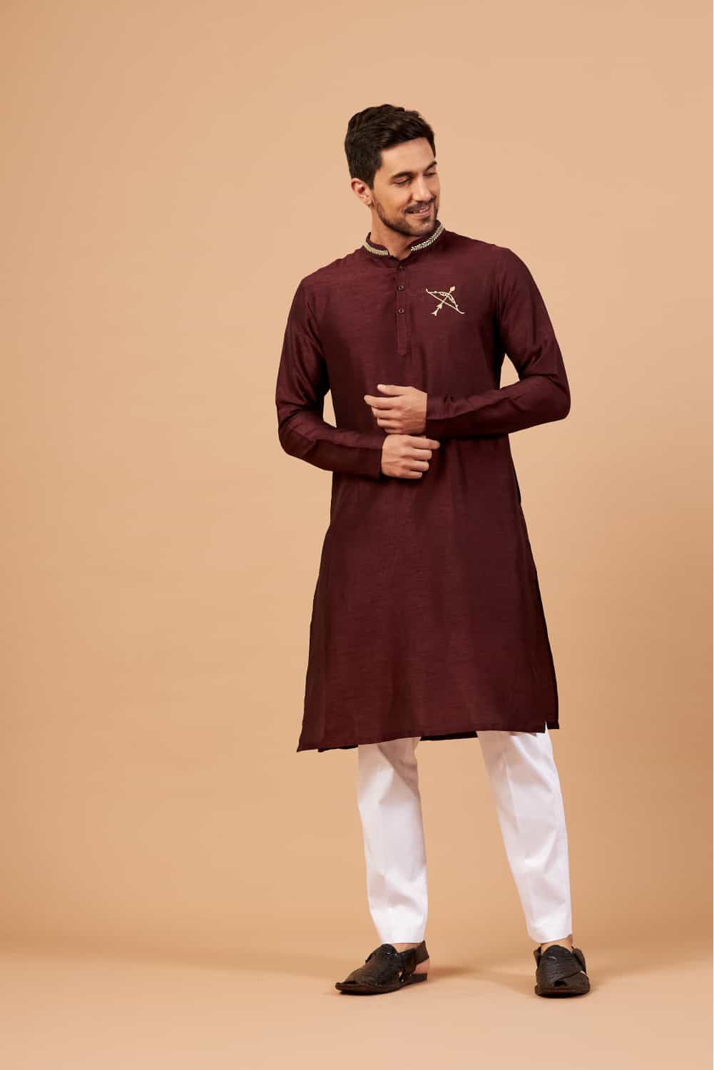 Adira Gold Zari Embroidered Kurta