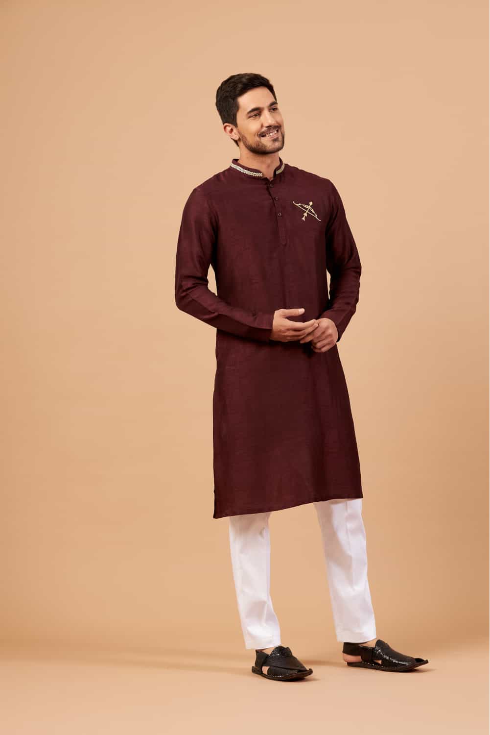 Adira Gold Zari Embroidered Kurta