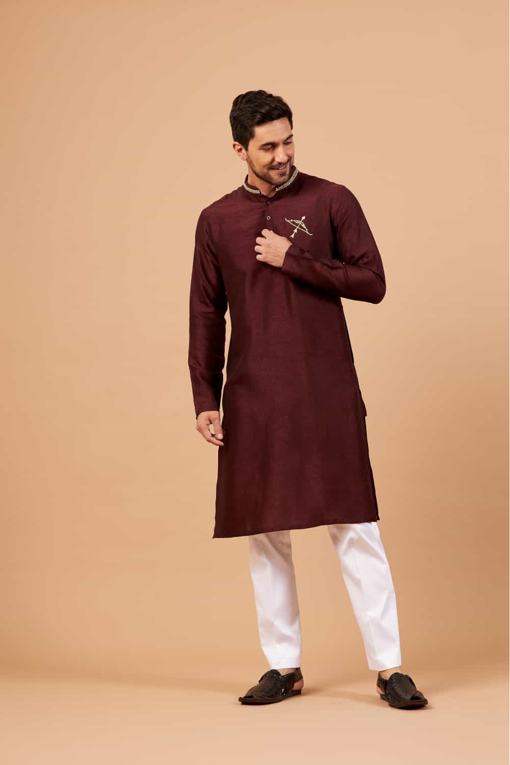 Adira Gold Zari Embroidered Kurta