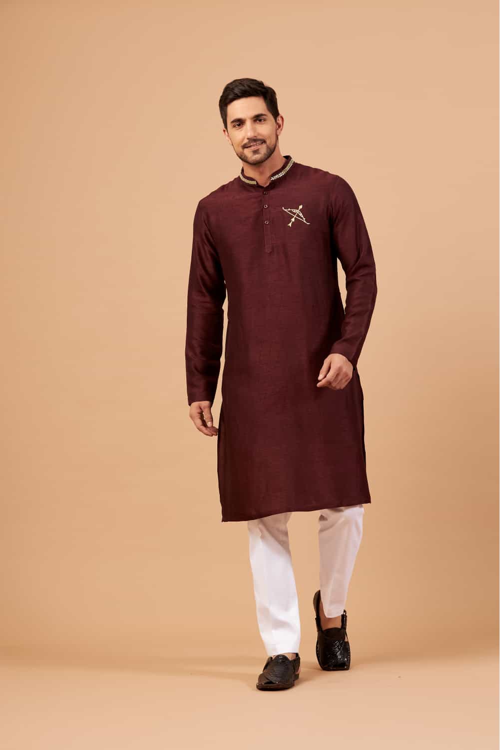 Adira Gold Zari Embroidered Kurta
