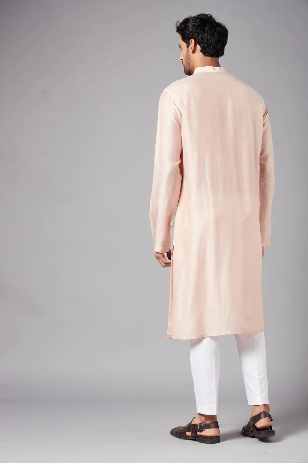 MOORI PEACH EMBROIDERED KURTA