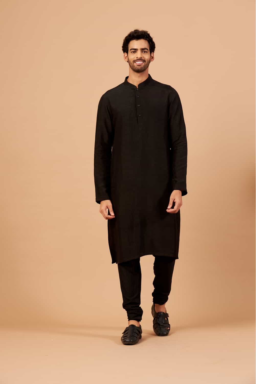 Black Plain Kurta