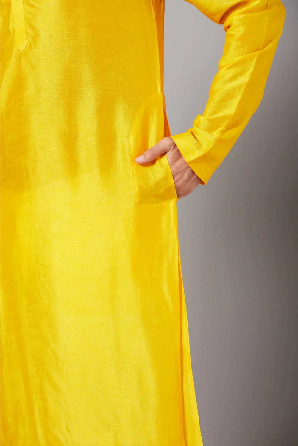 Yellow Plain Kurta