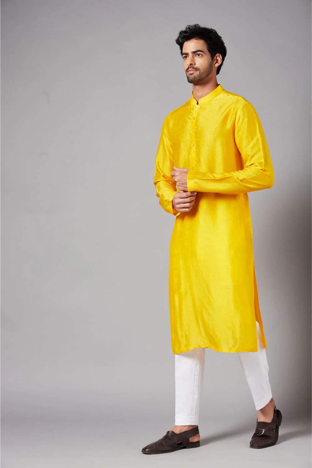 Yellow Plain Kurta
