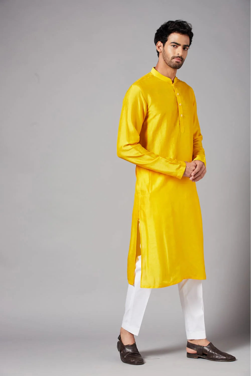 Yellow Plain Kurta