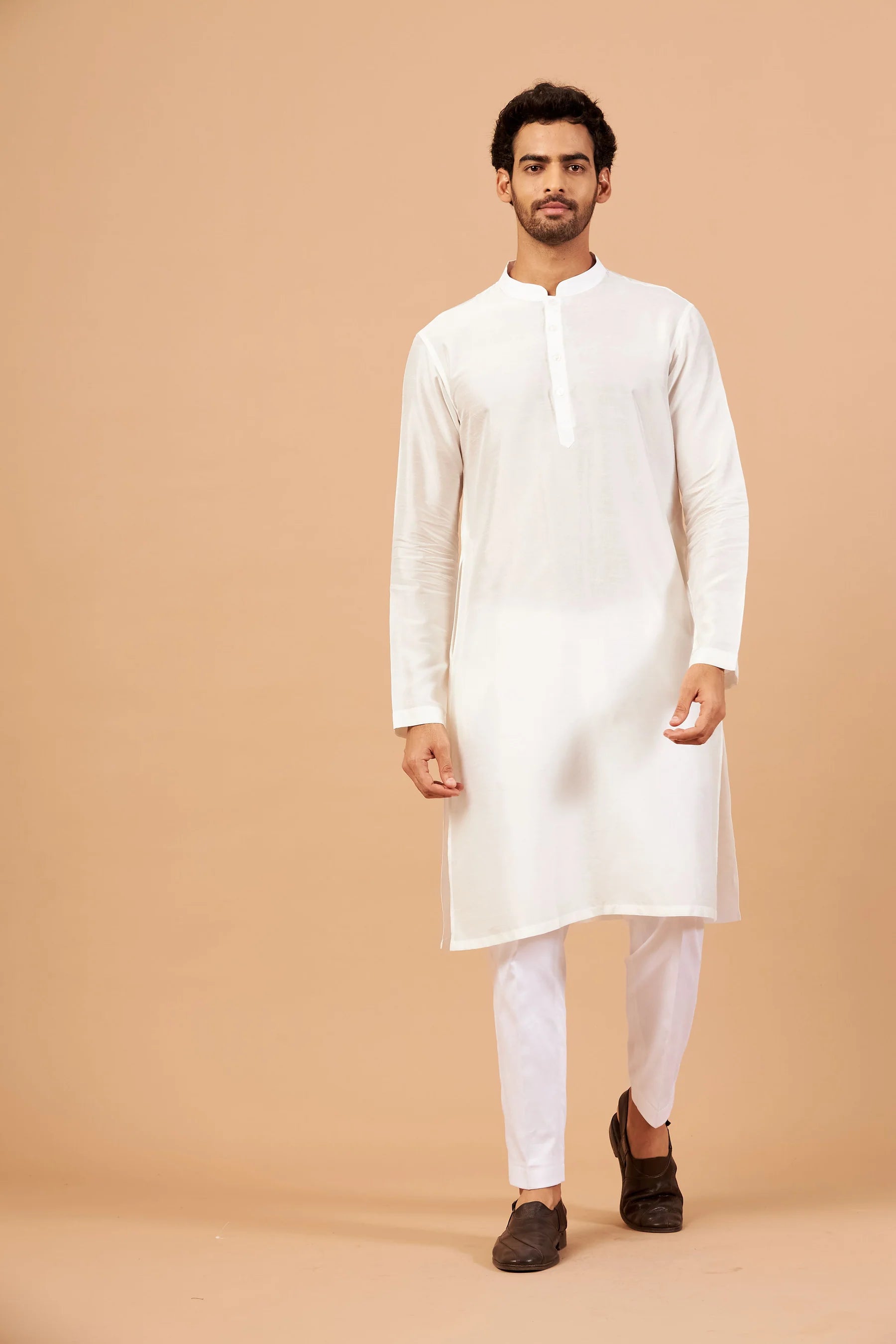 White plain kurta