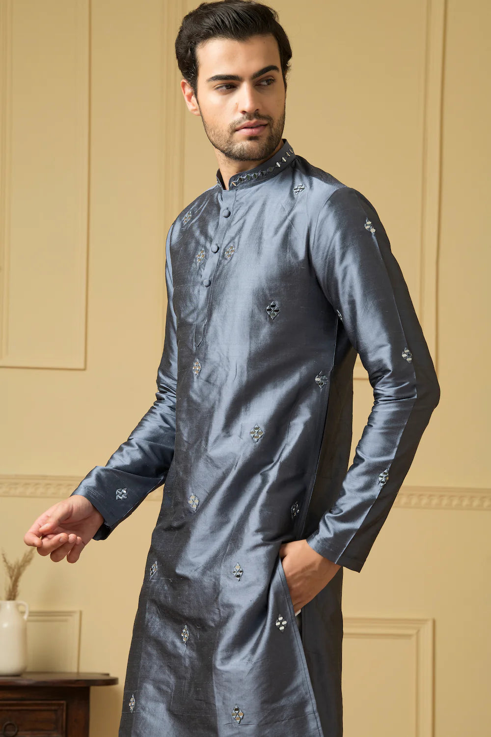 Armonia cobalt blue mirror kurta