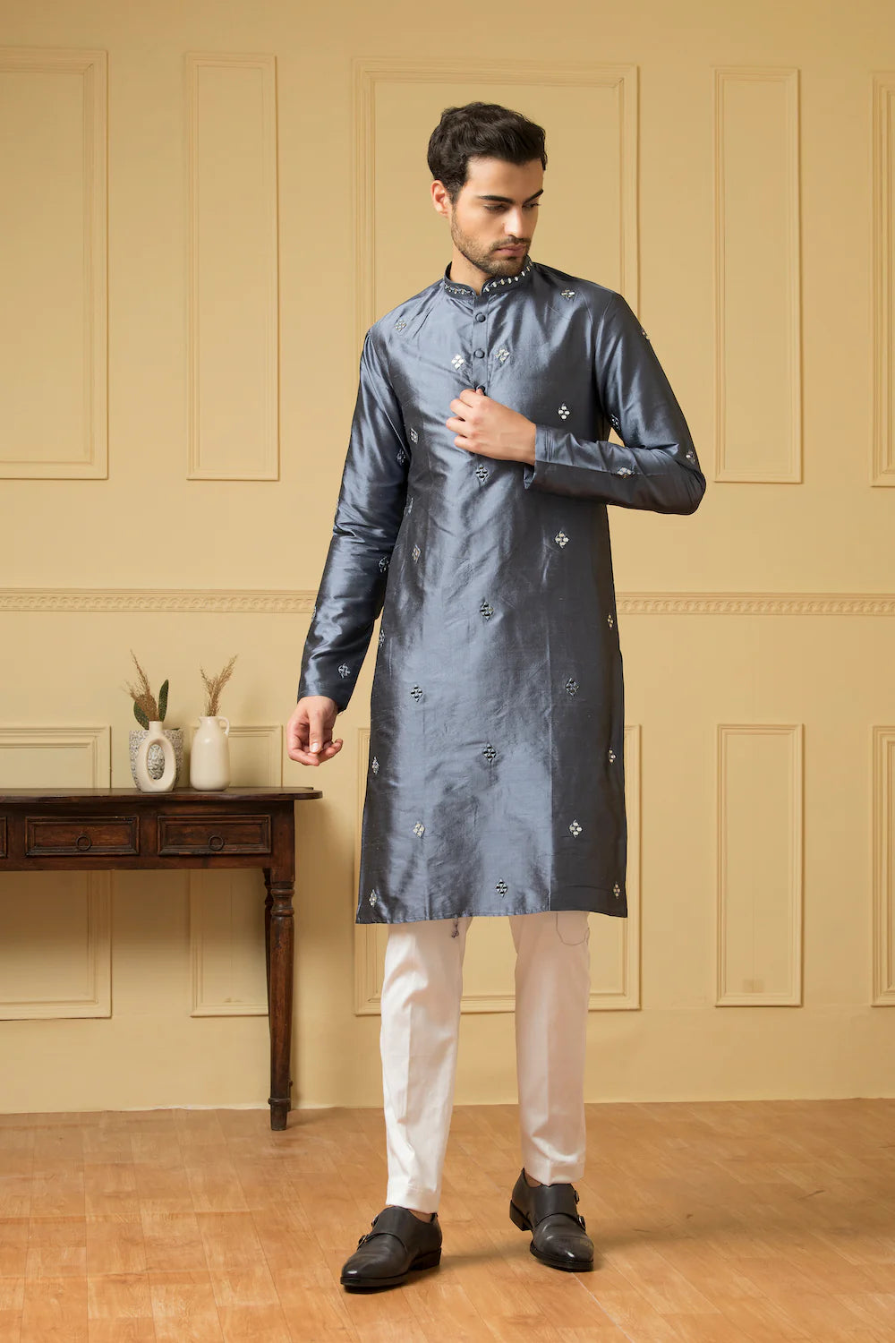 Armonia cobalt blue mirror kurta