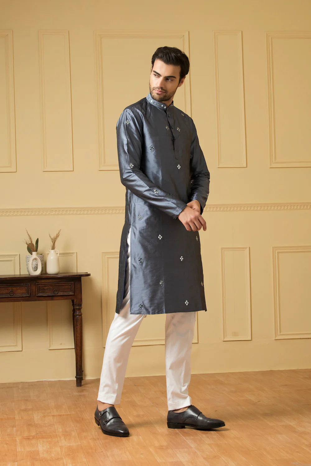 Armonia cobalt blue mirror kurta