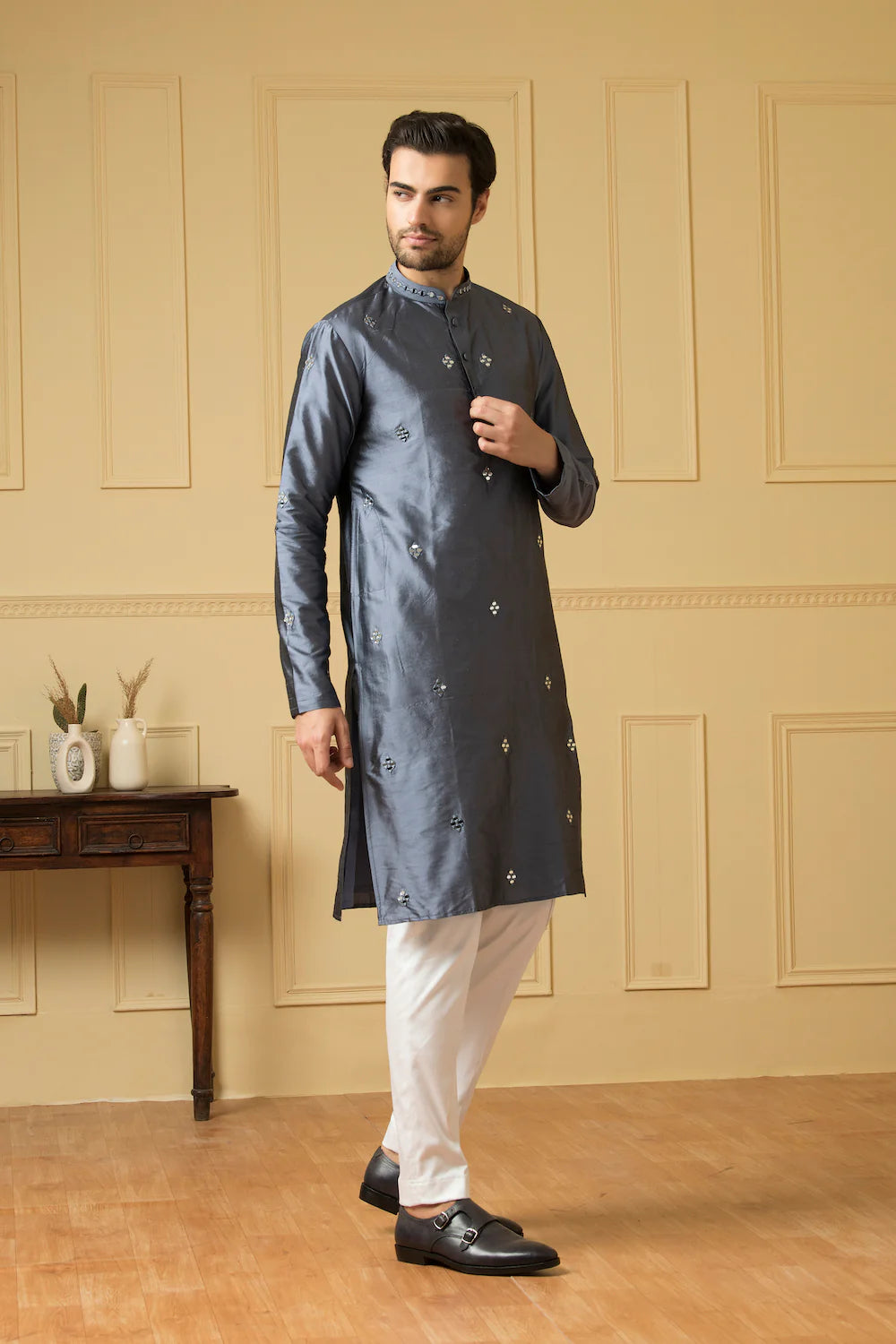Armonia cobalt blue mirror kurta