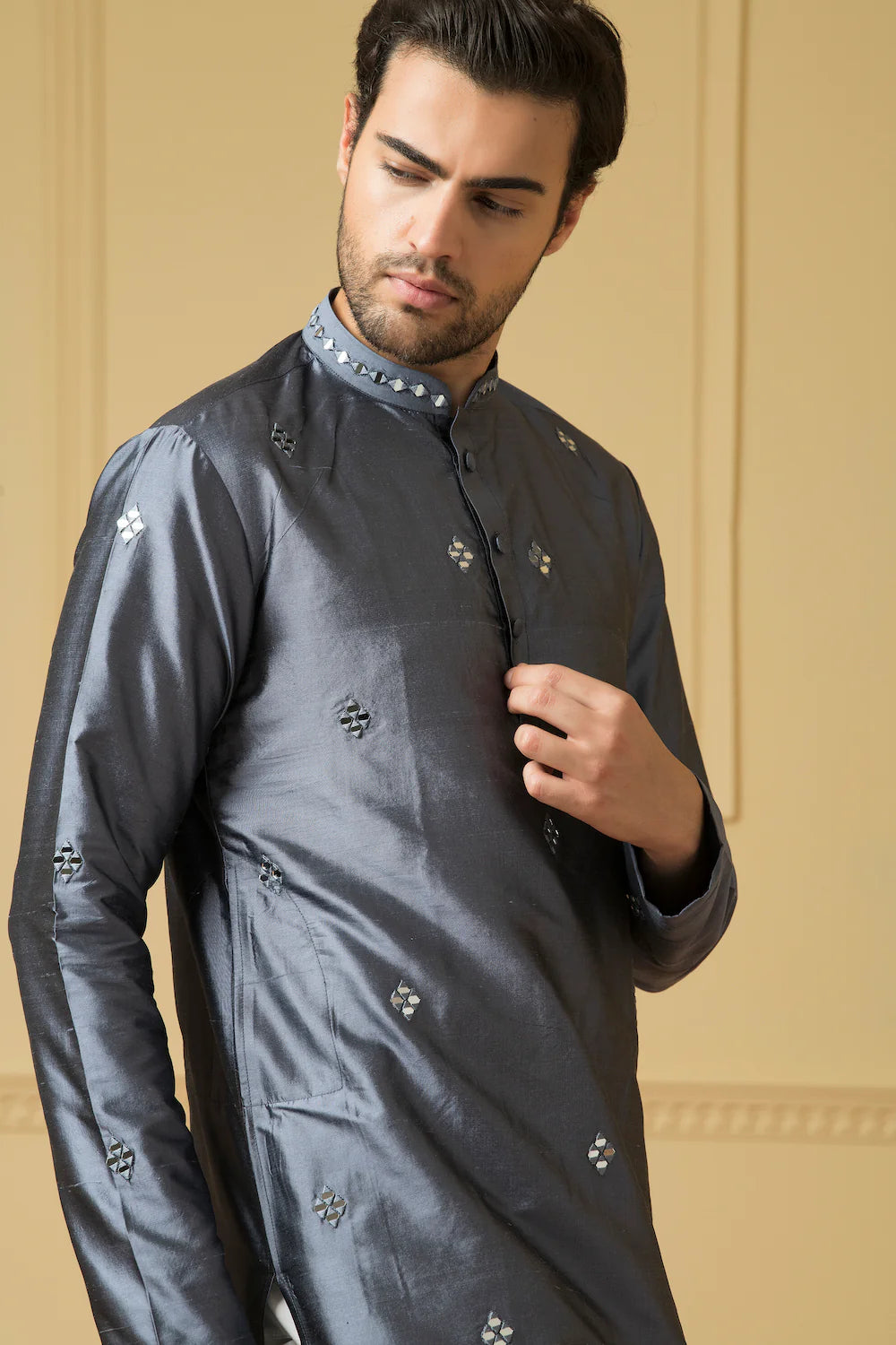 Armonia cobalt blue mirror kurta