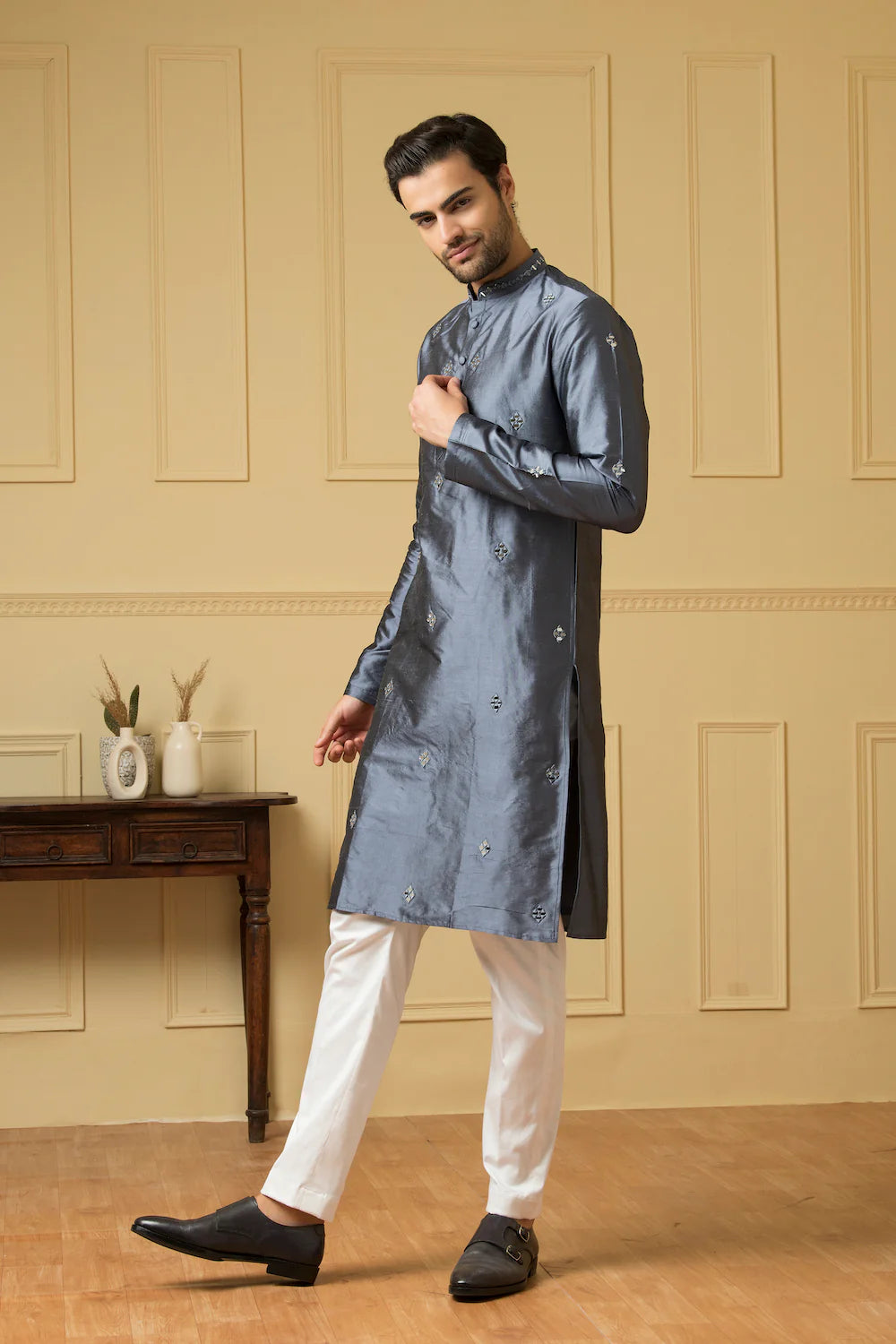 Armonia cobalt blue mirror kurta
