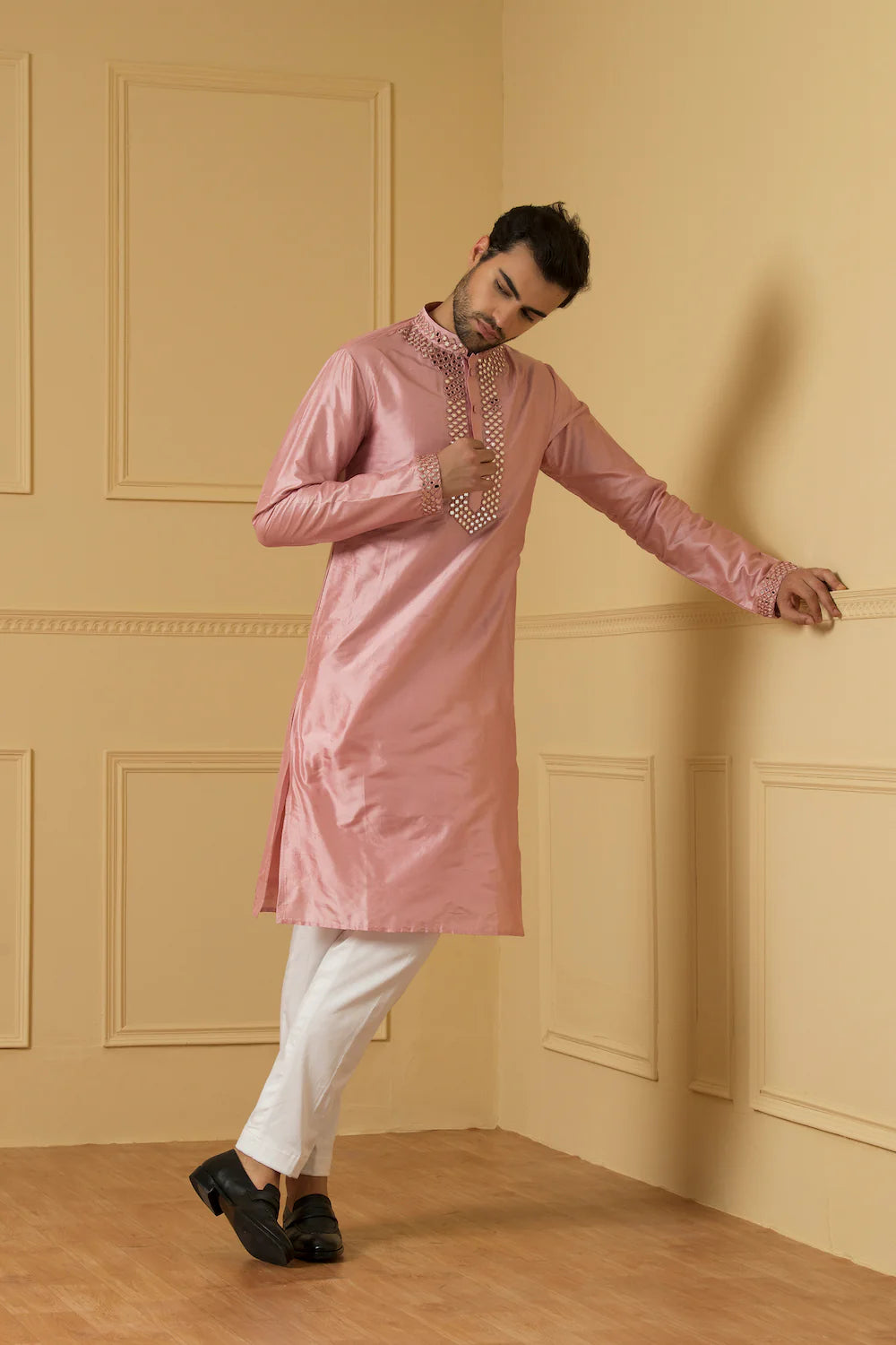 Elegencia Pink mirror kurta