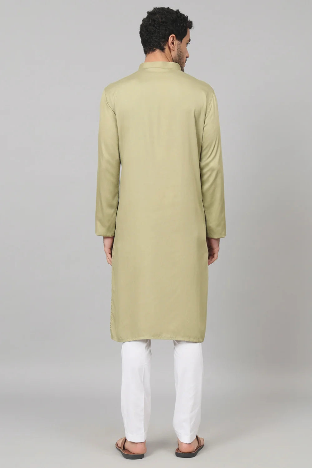 Moss Motif embroidered cotton kurta