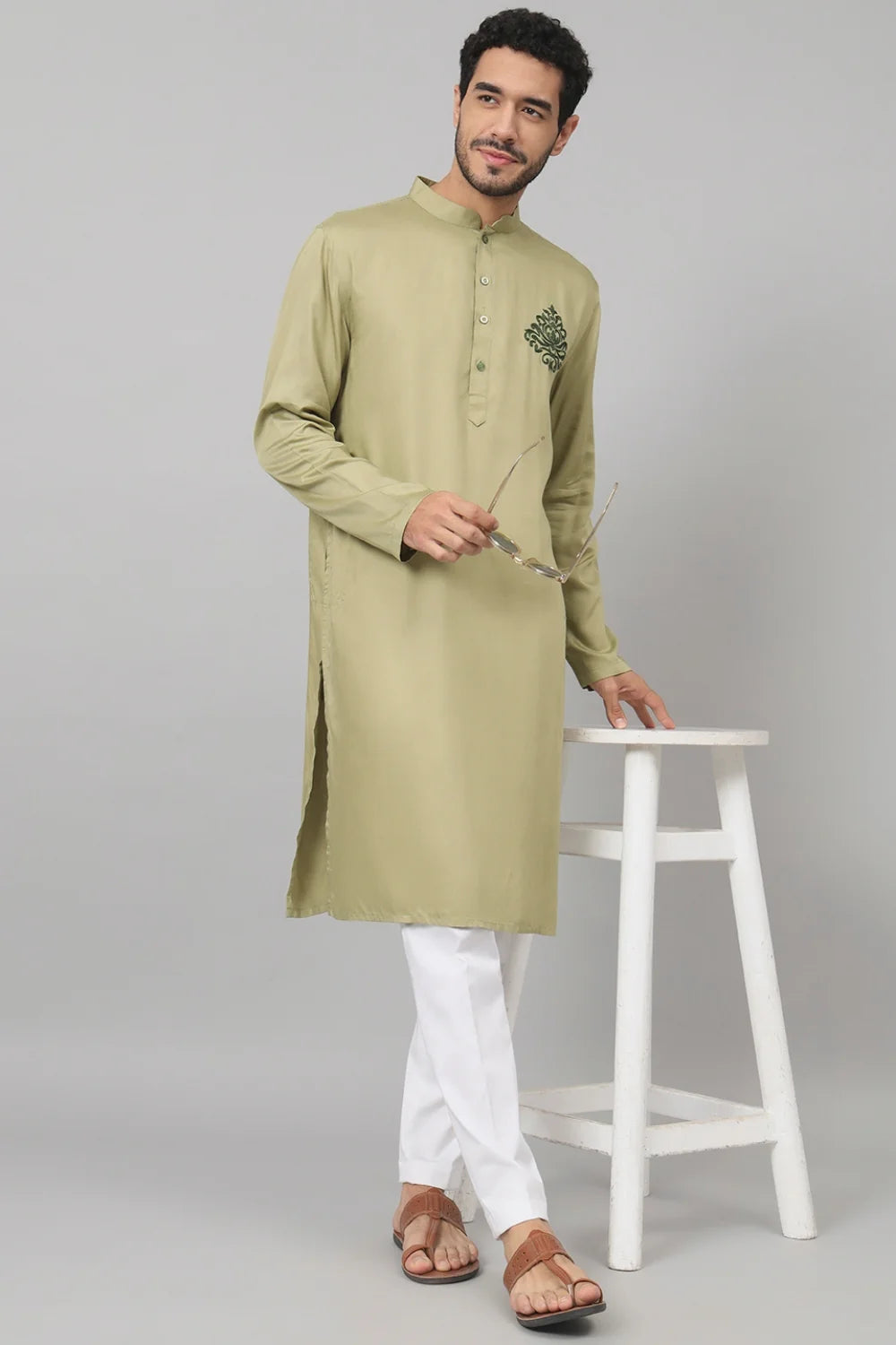 Laurel embroidered cotton Kurta