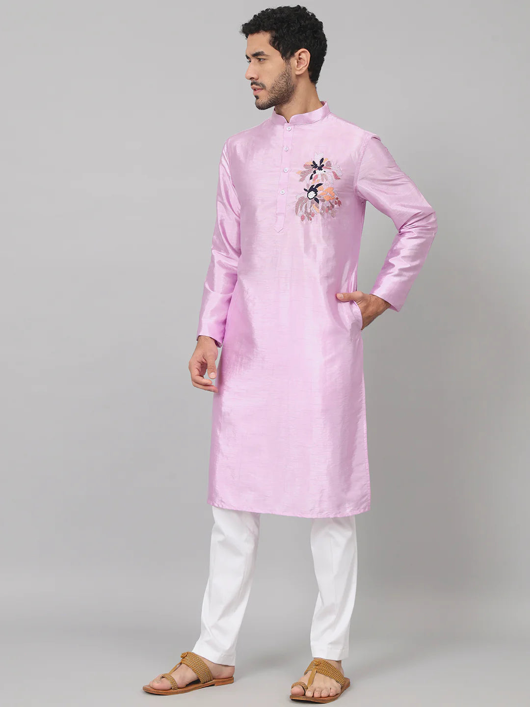 Lavie Silk embroidered kurta with Twilight Threads