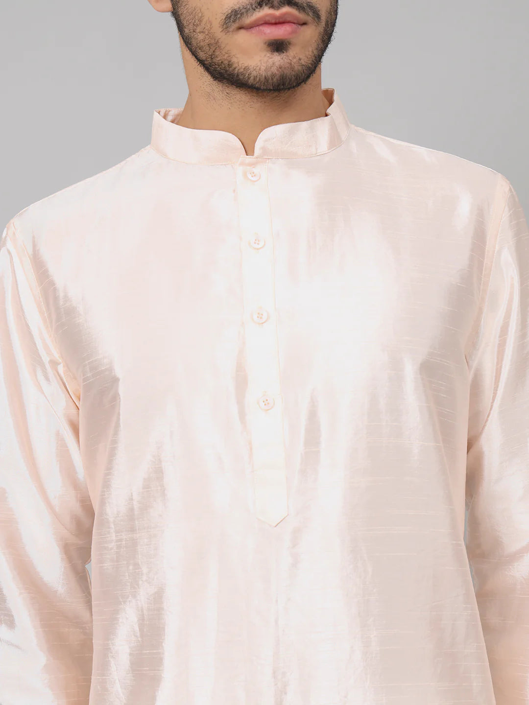 Abrikos Leafy silk kurta with patch embellishment