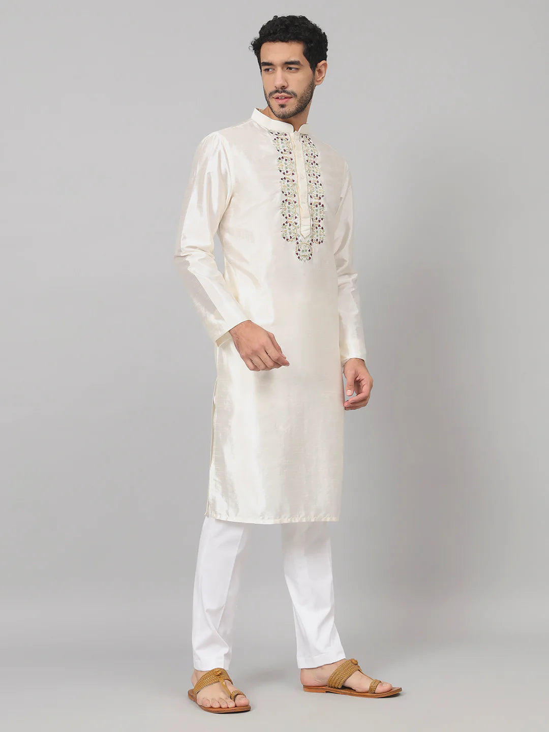 Rein Multicolor embroidered silk kurta
