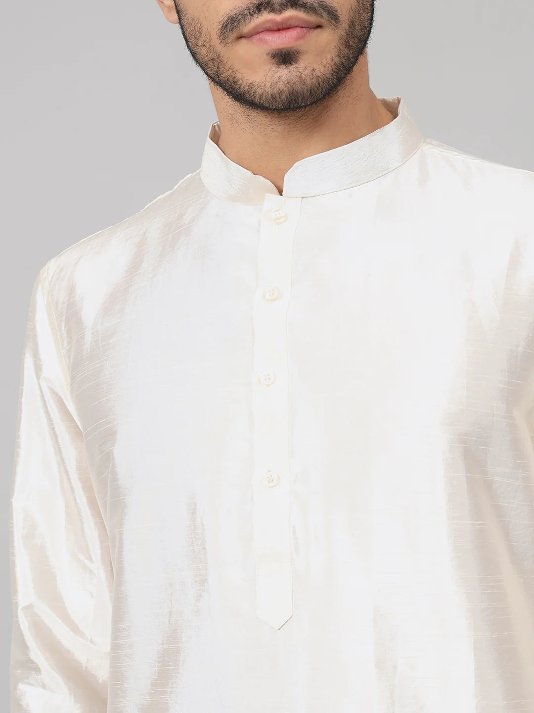 Ivoire Contours patels embroidered silk kurta