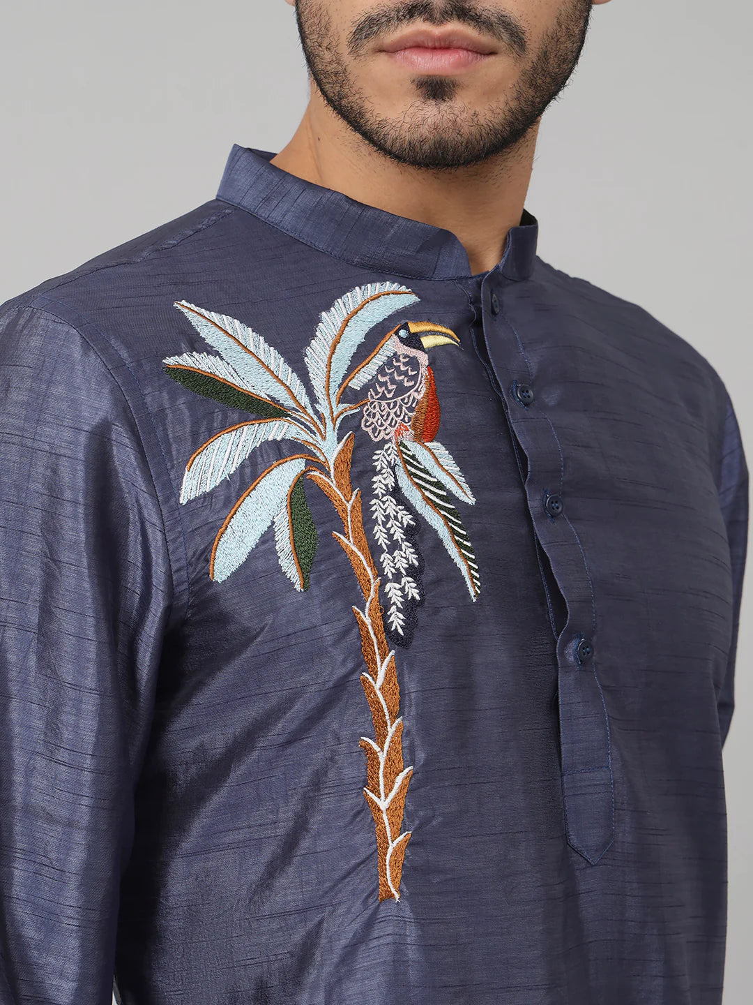 Sapp Sapphire embroidered silk kurta