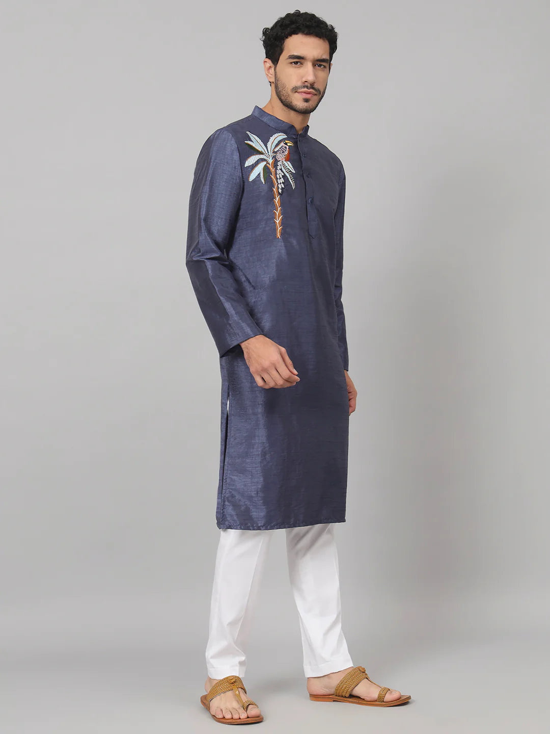 Sapp Sapphire embroidered silk kurta