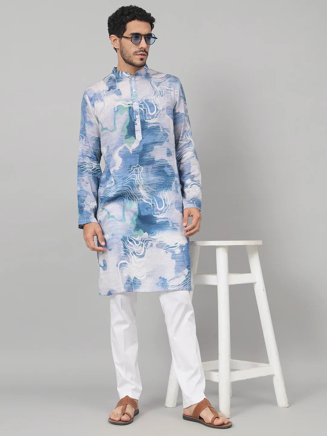 Marble Print Cotton Kurta