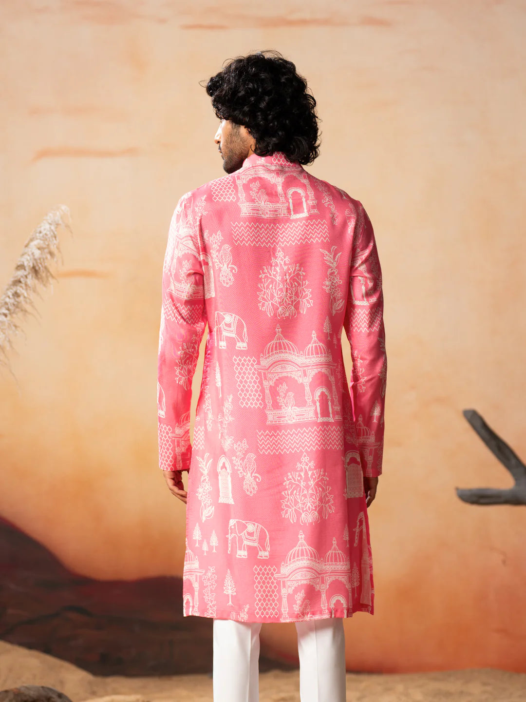 Arco Botanical Architecture Traditional Printed Silk Kurta