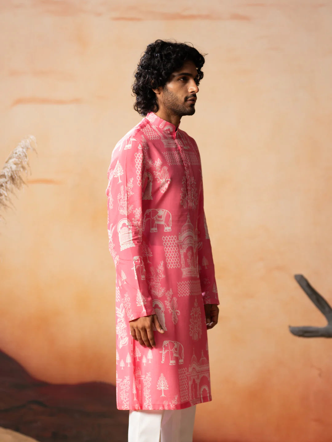 Arco Botanical Architecture Traditional Printed Silk Kurta